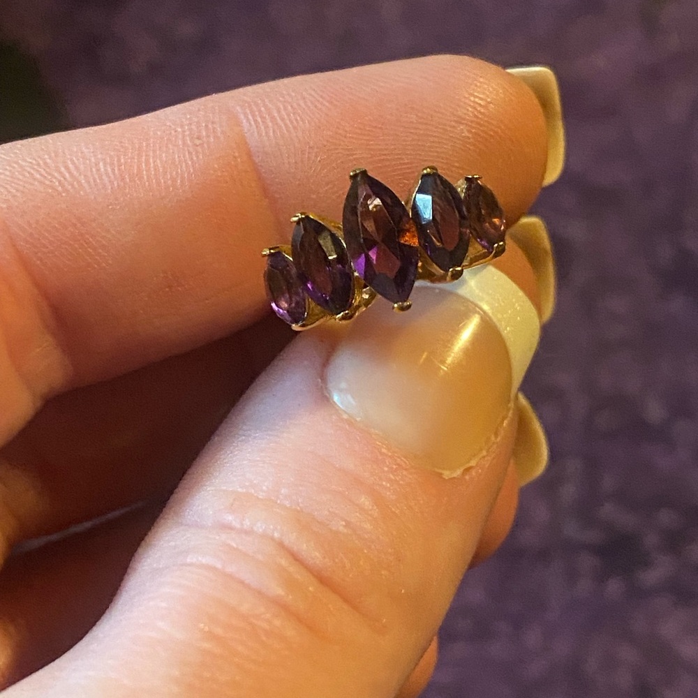 Purple Multi-Gem Statement Ring - image 3